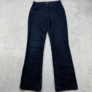 NYDJ Bootcut Jeans Women 2 Dark Wash Blue Indigo Lift Tuck Embroidered‎ Denim